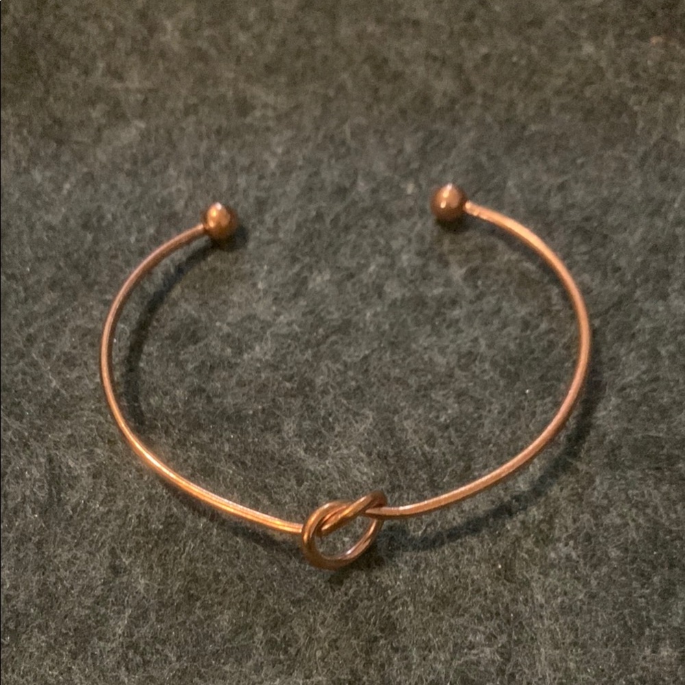 Elegant Copper Knot Bangle Bracelet